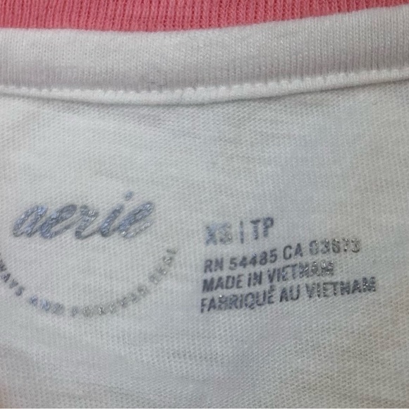 Aerie White and Pink Crop Top - Picture 4 of 4